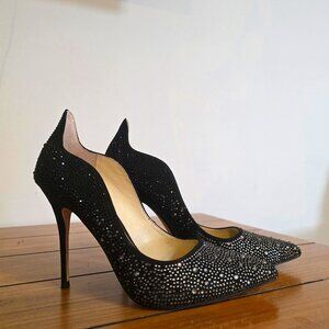 Jessica Simpson Black Jetstones Supreme Microsuede Heels